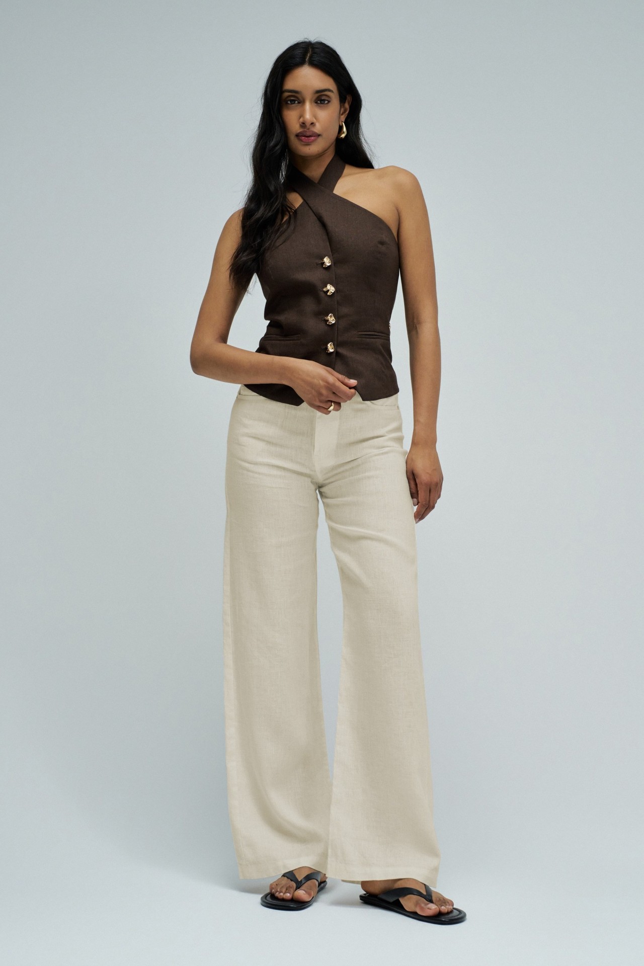 LINEN TROUSERS WITH WIDE LEG