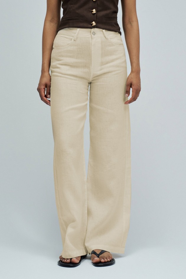 LINEN TROUSERS WITH WIDE LEG
