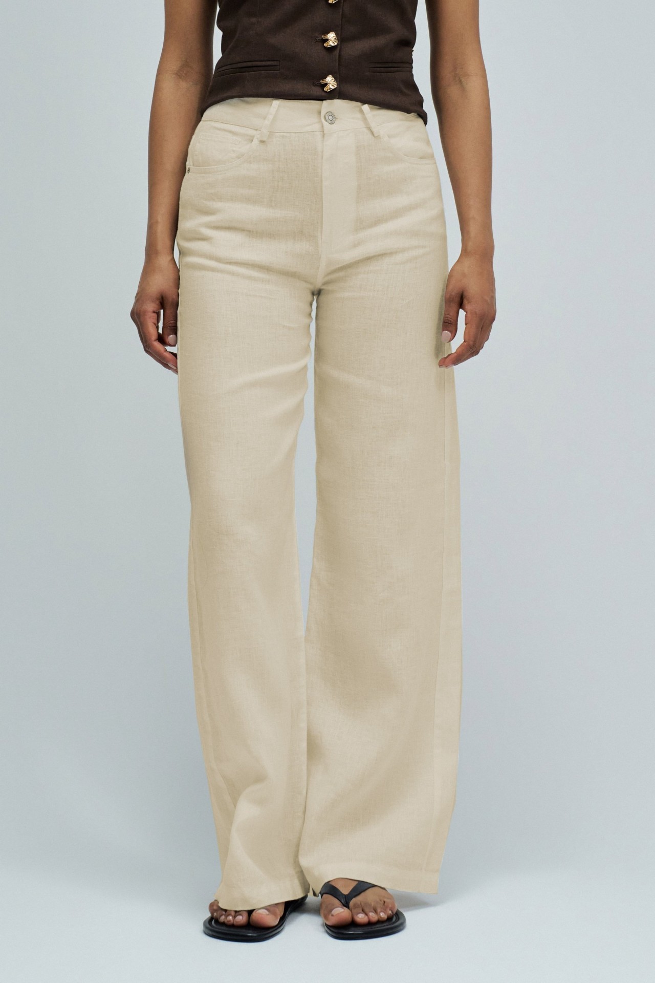 LINEN TROUSERS WITH WIDE LEG