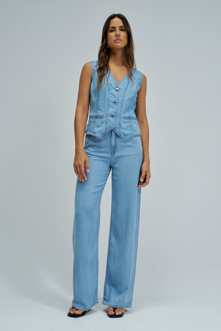 WIDE LEG IN LIGHTDENIM JEANS