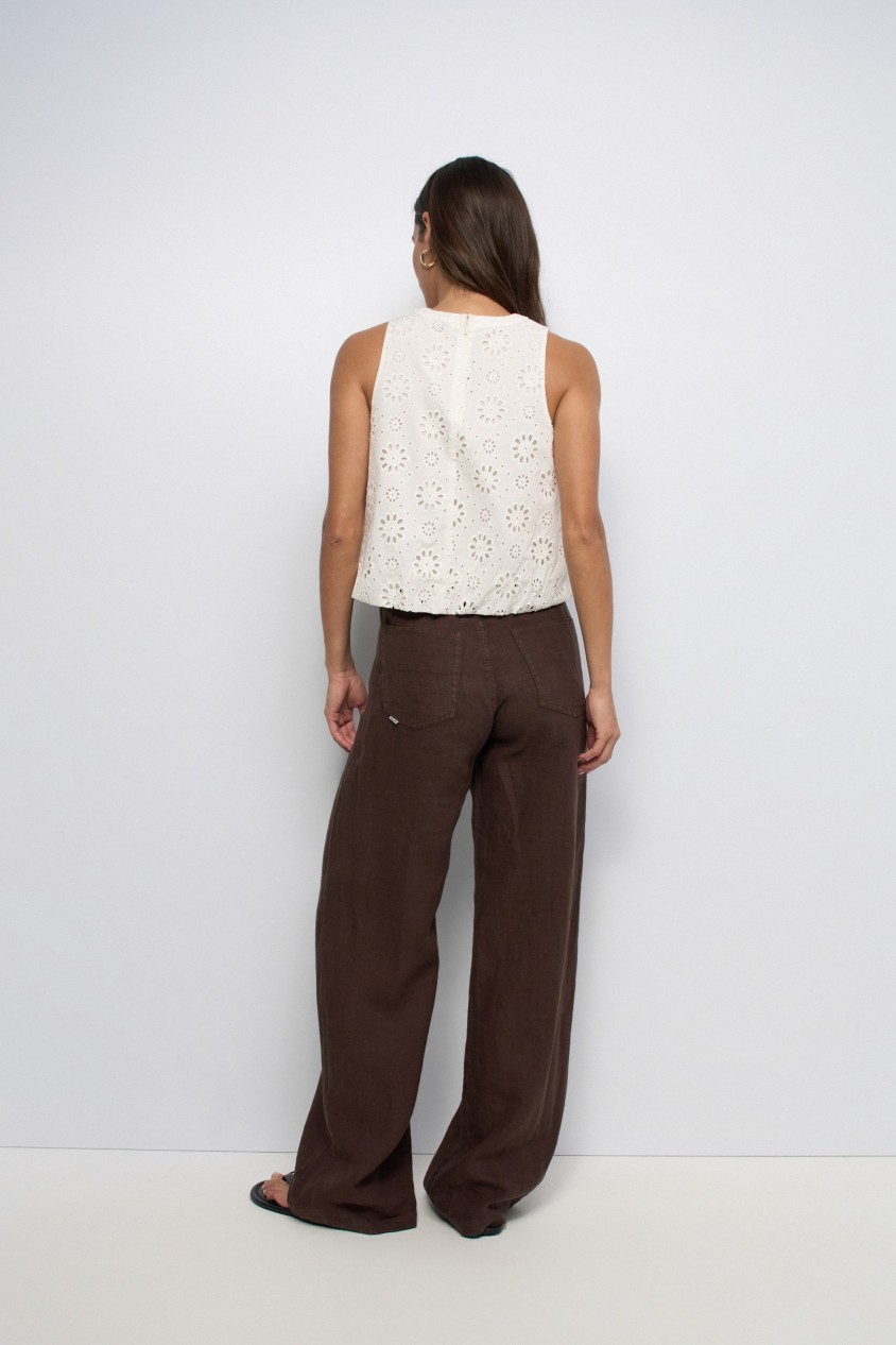 BLUSE MIT STICKEREI