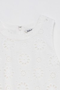 BLUSE MIT STICKEREI