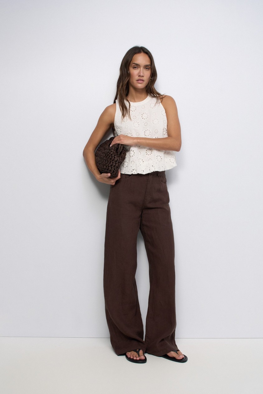 BLUSE MIT STICKEREI