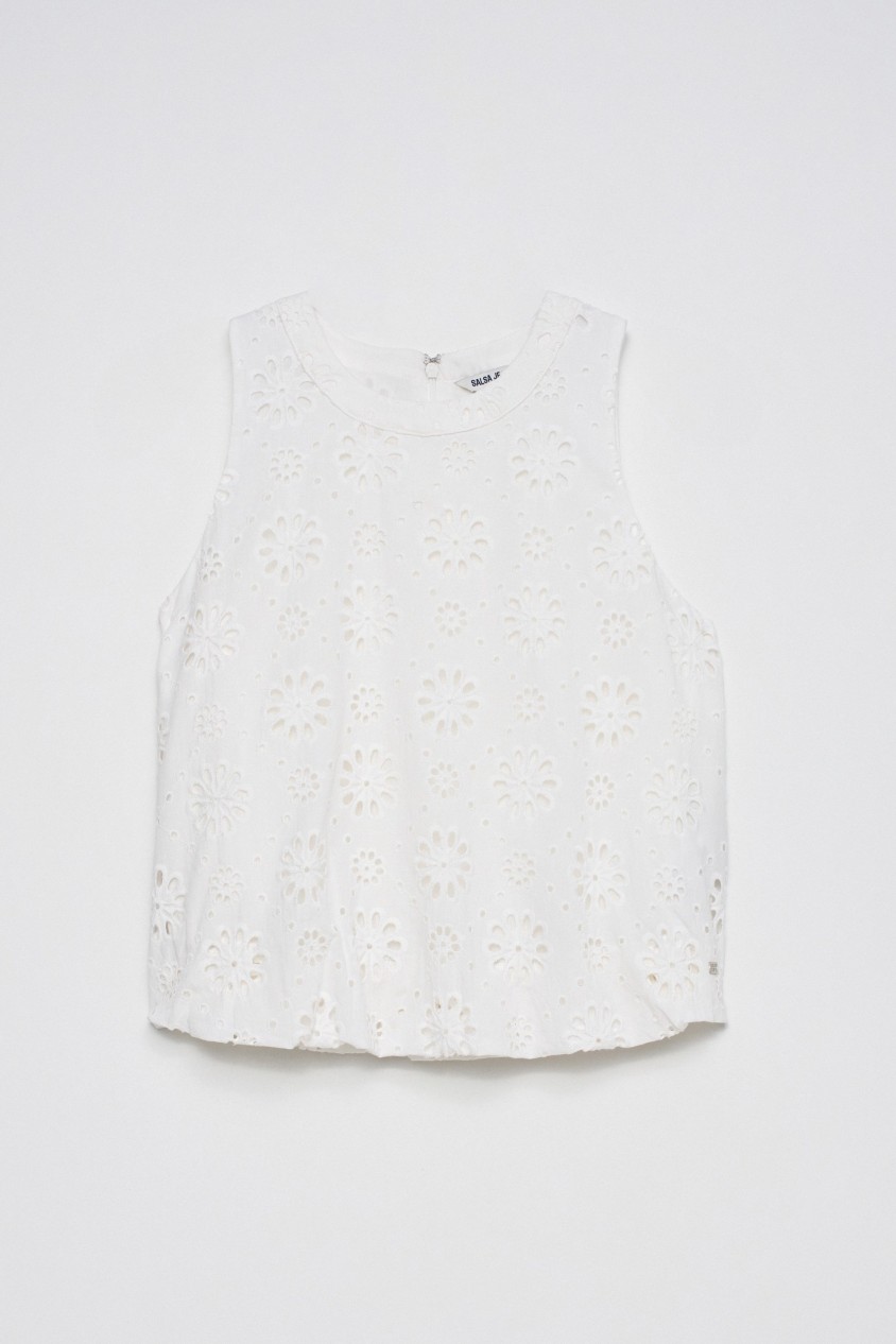 BLUSE MIT STICKEREI