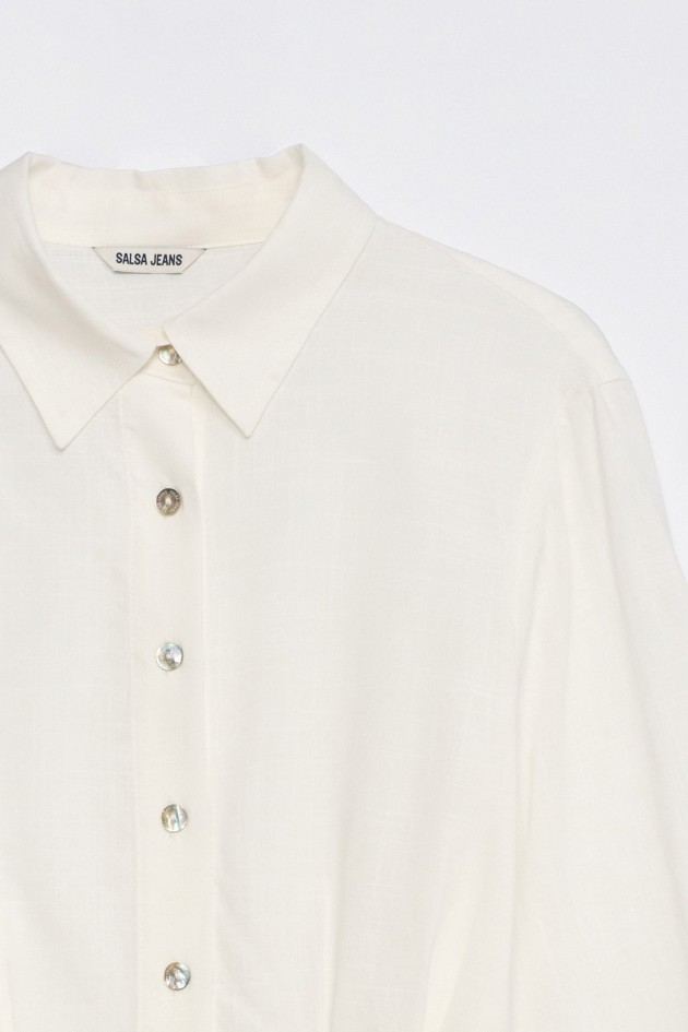 CHEMISE CROPPED AVEC LIN