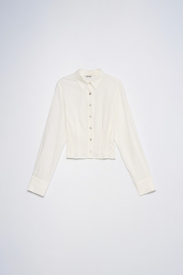 CHEMISE CROPPED AVEC LIN