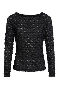 OUTLET FLOWER TEXTURED SLIM J, BLACK, XL