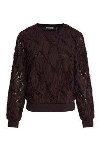 OUTLET TEXTURED SWEATSH, DARK BROWN, XXL