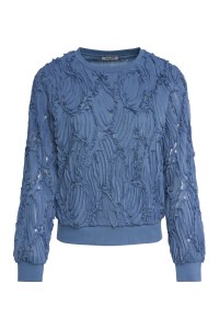 OUTLET TEXTURED SWEATSH, LIGHT BLUE, XXL
