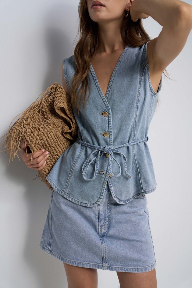 JUPE-SHORT LIGHTDENIM