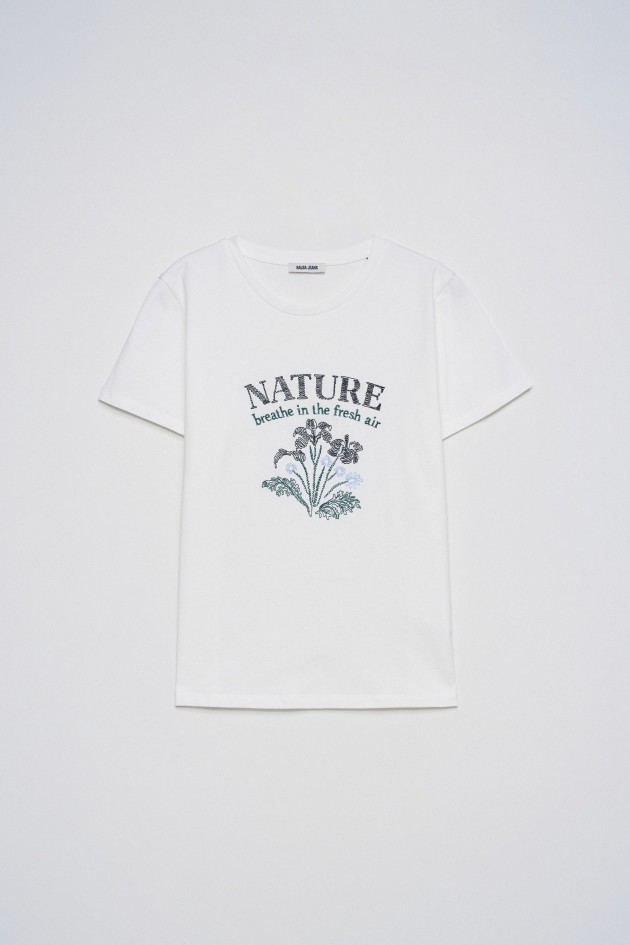 T-SHIRT MET BORDUURWERK