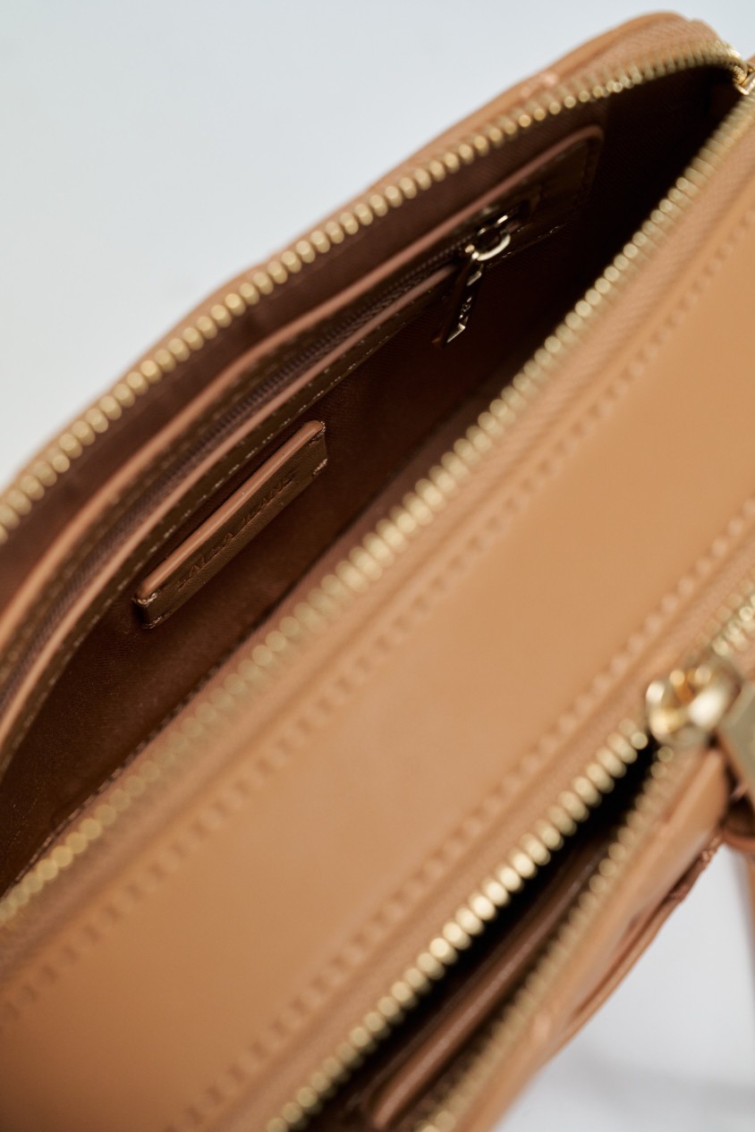 PADDED BAG WITH LEATHER EFFECT