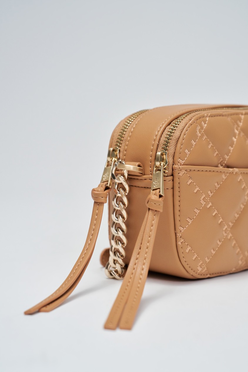 PADDED BAG WITH LEATHER EFFECT