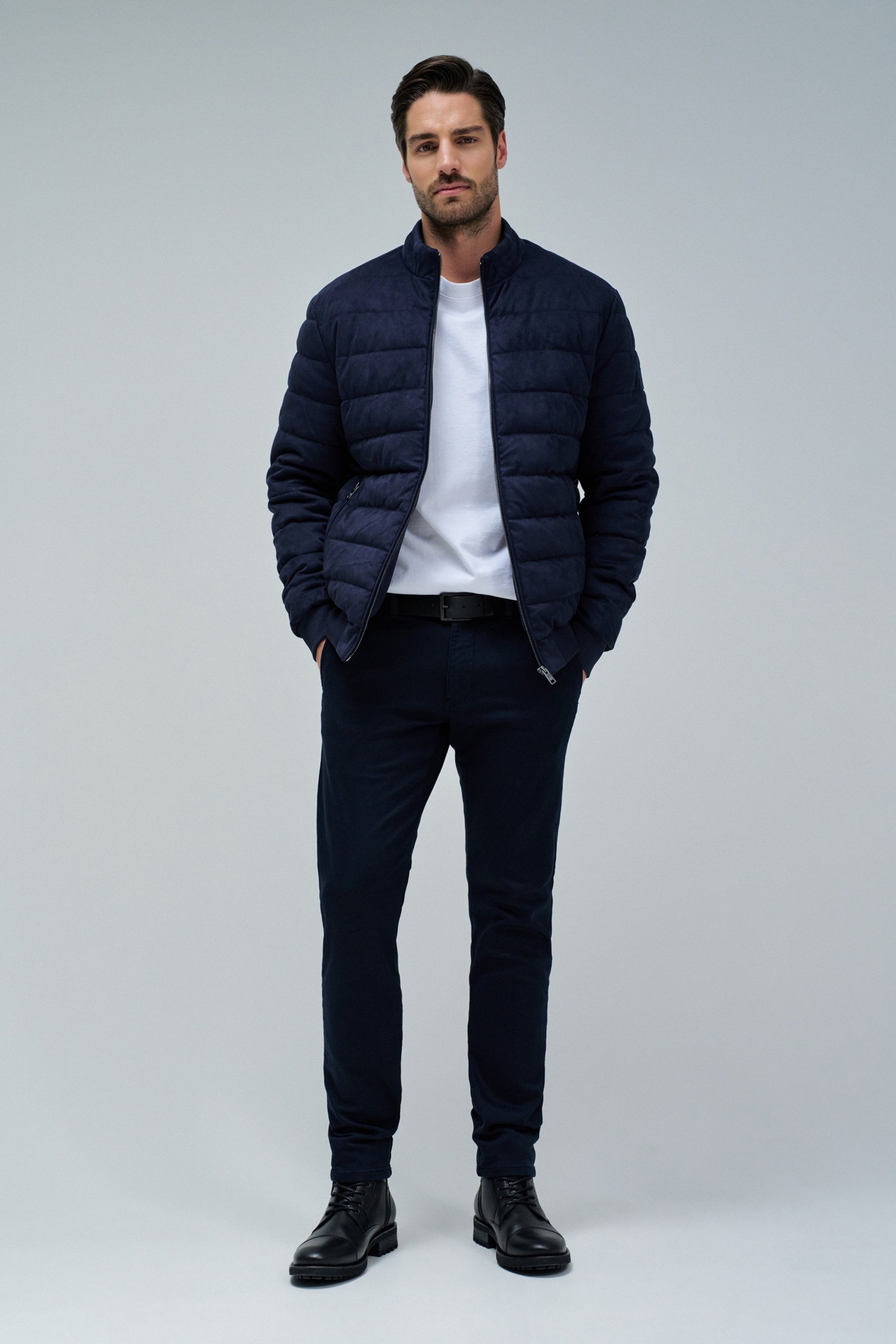 CASACO PUFFER EM SUEDE