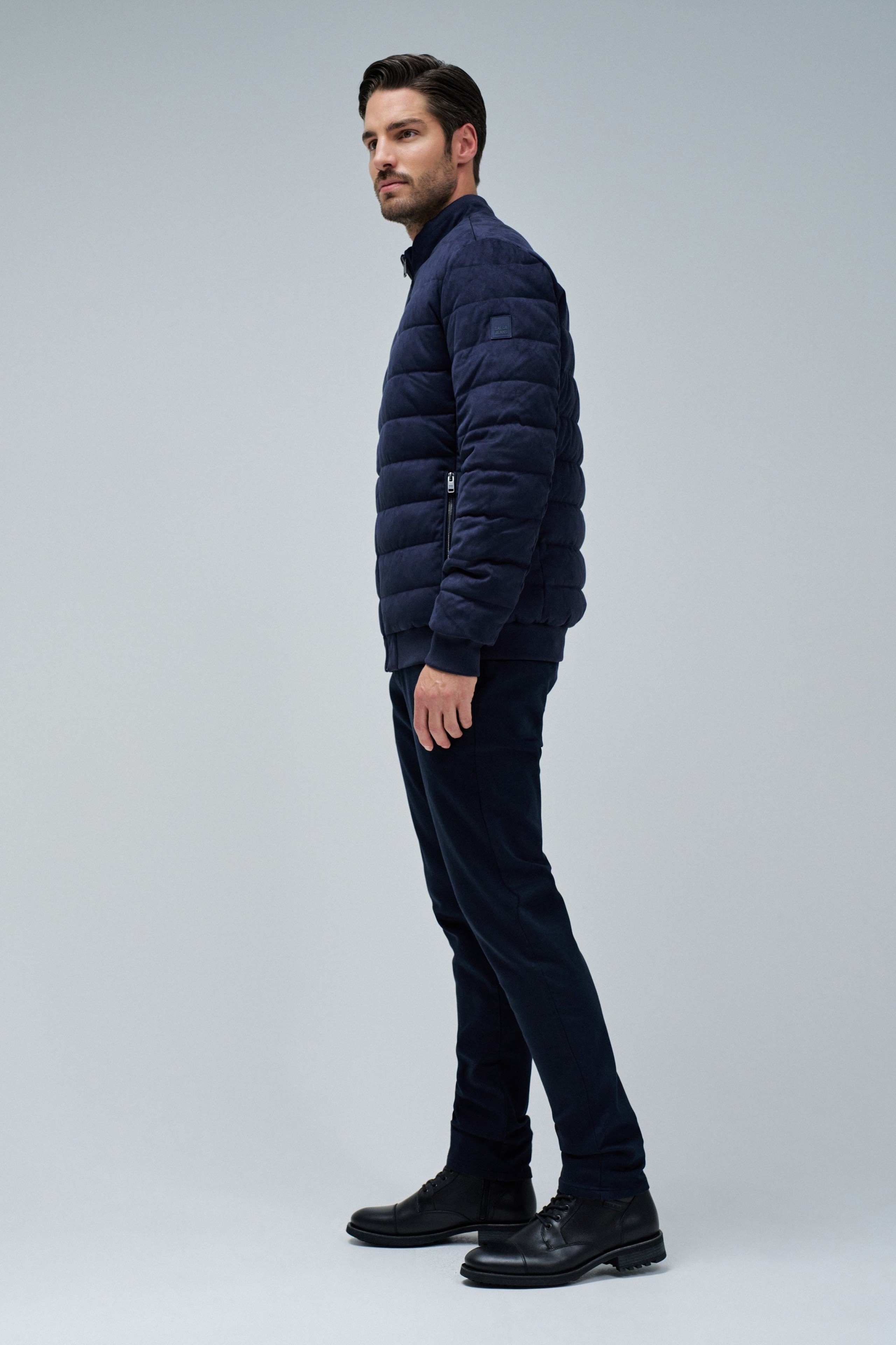 CASACO PUFFER EM SUEDE