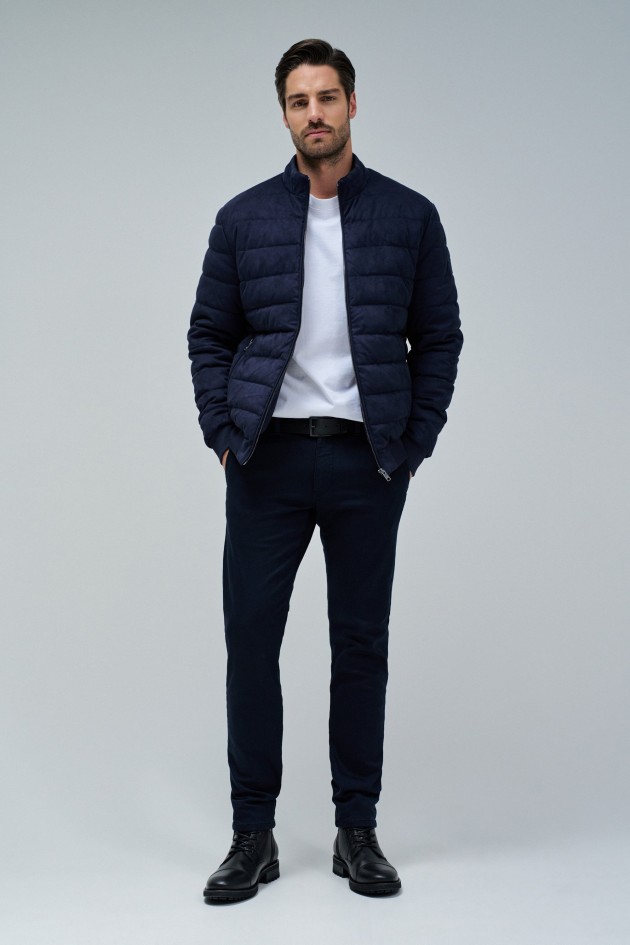 CASACO PUFFER EM SUEDE