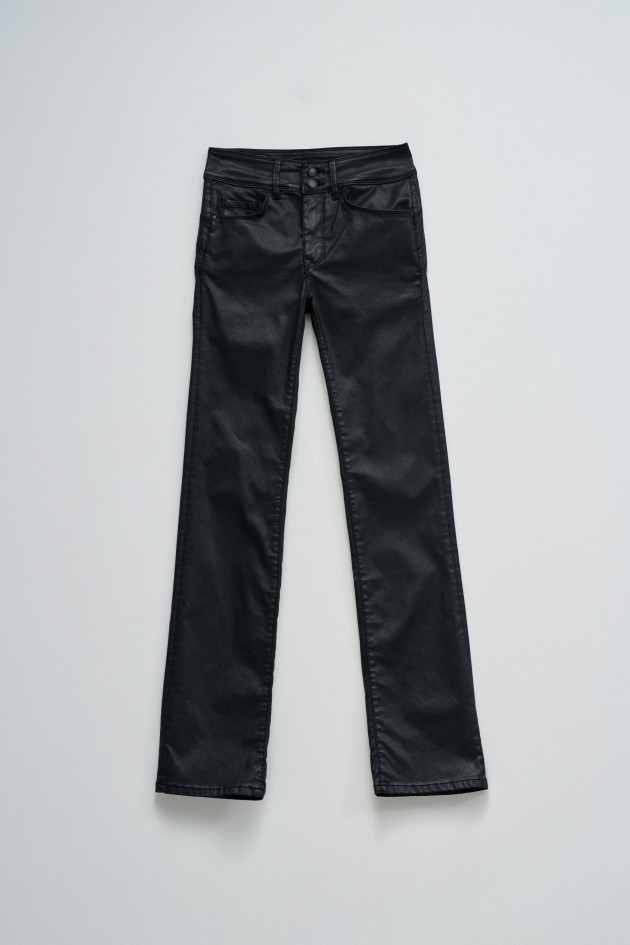 SECRET PUSH IN STRAIGHT JEANS MET COATING