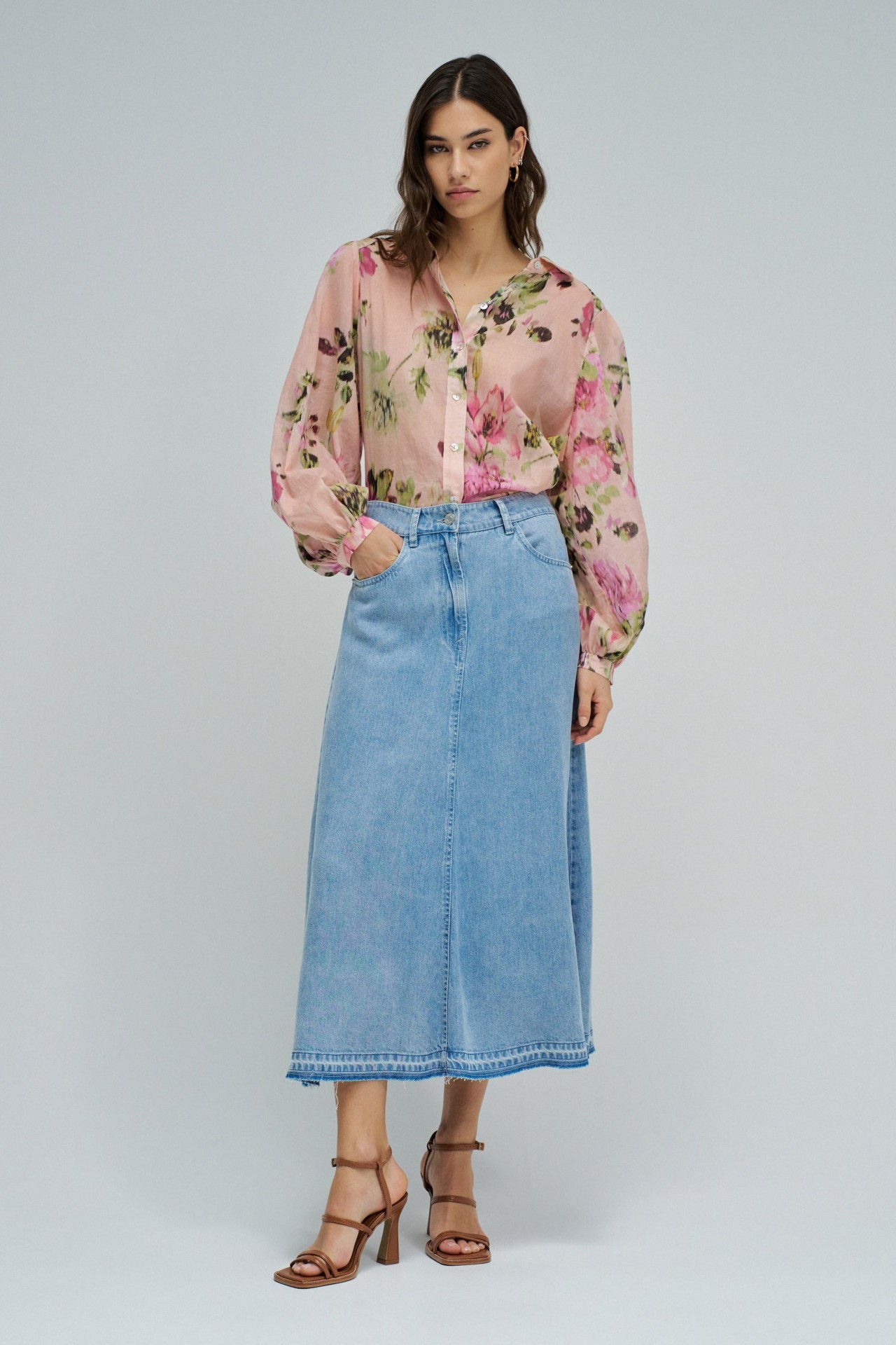 SAIA MIDI EM LIGHTDENIM
