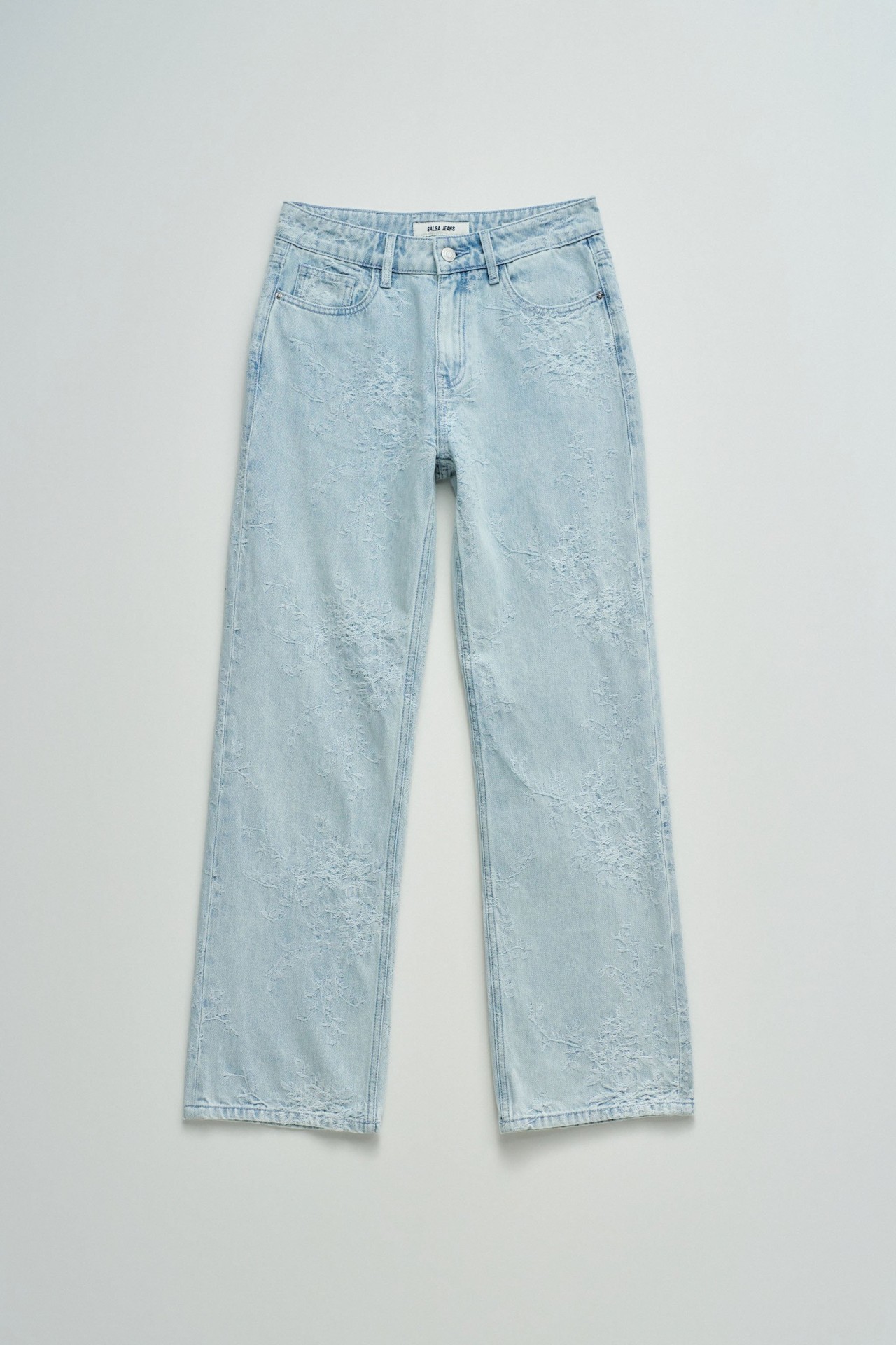 JEANS STRAIGHT FIT COM JACQUARD