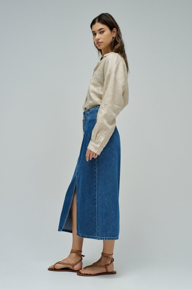 JUPE MIDI EN DENIM