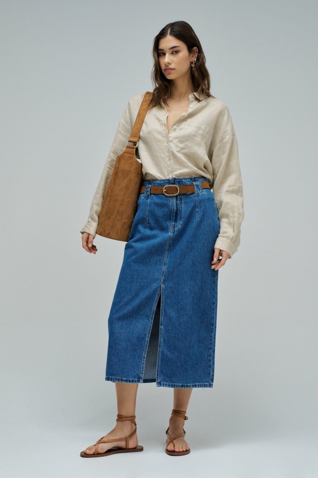 JUPE MIDI EN DENIM