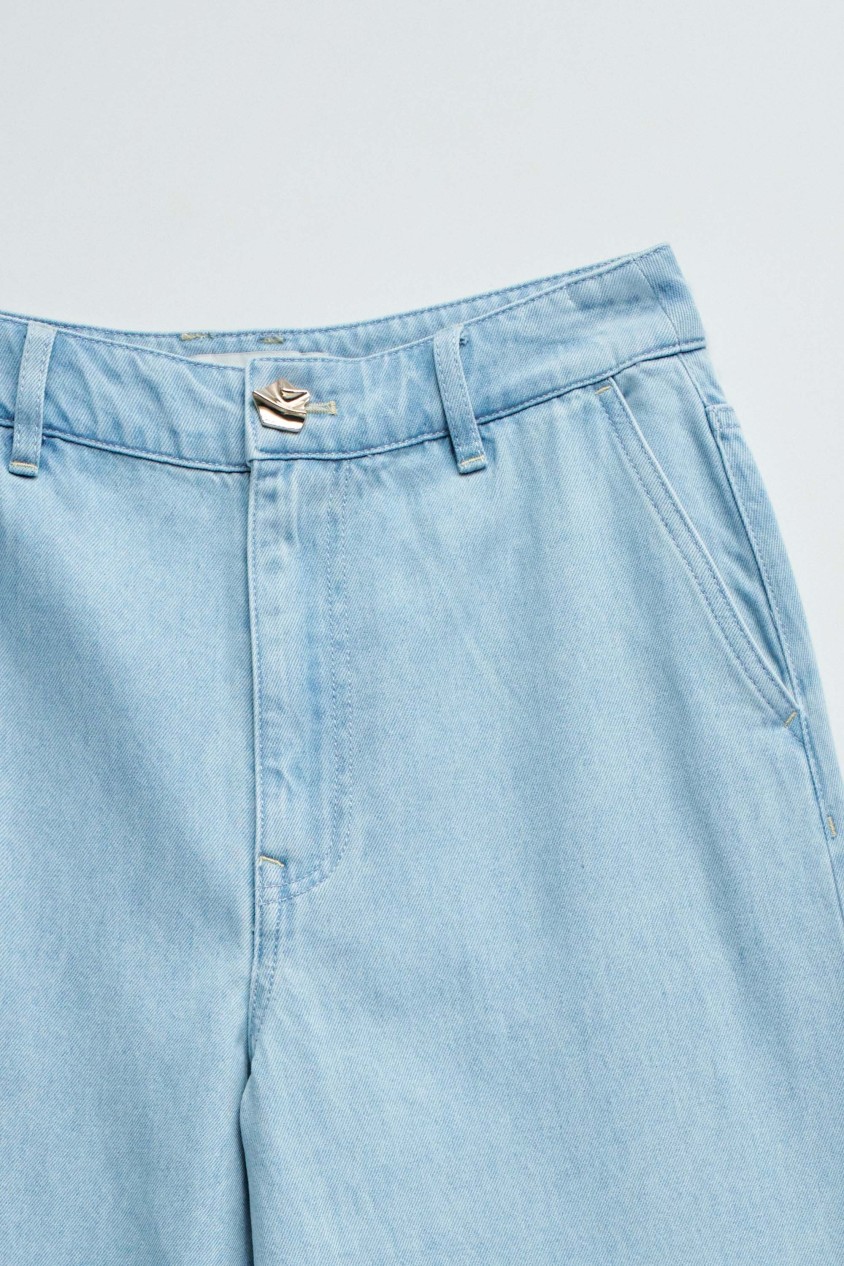 CALÇAS CHINO WIDE EM LIGHTDENIM
