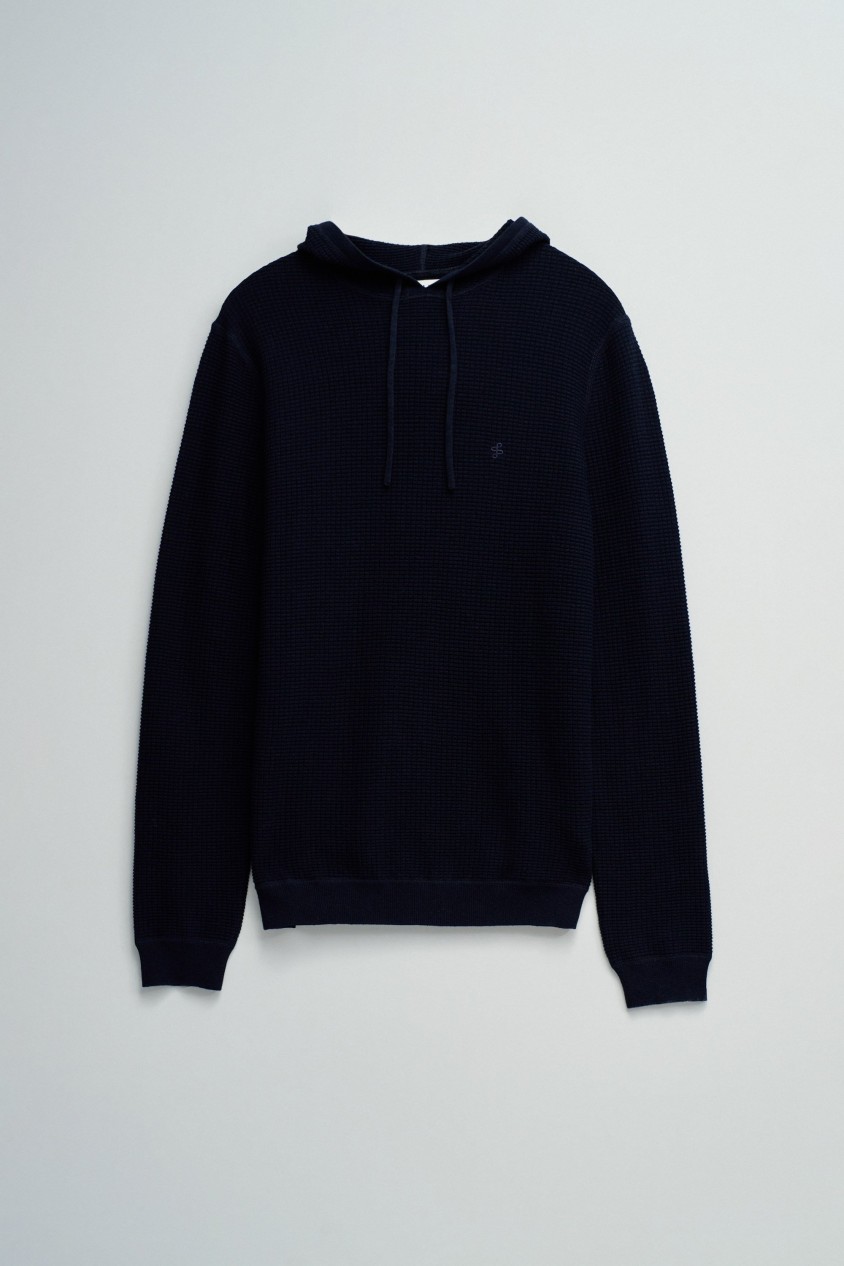 HOODIE EM MALHA TEXTURADA