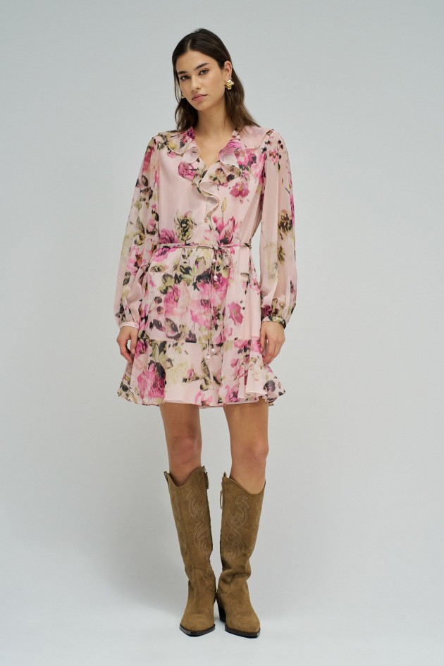 VESTIDO COM PADRÃO FLORAL