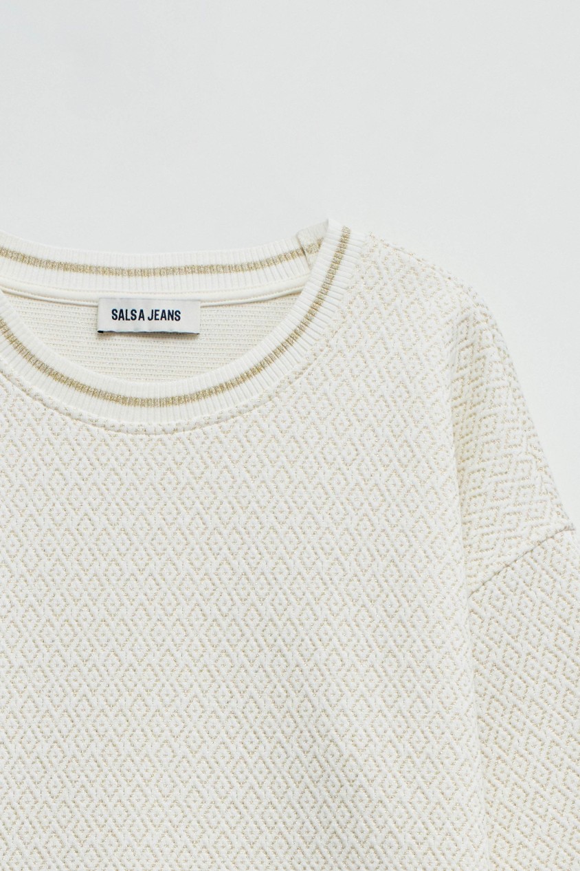 SWEATSHIRT WITH JACQUARD AND LUREX