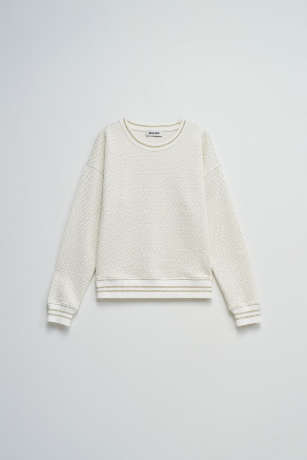 SWEATSHIRT COM JACQUARD E LUREX