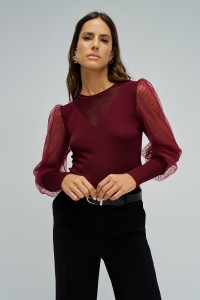 SWEATER WITH TULLE
