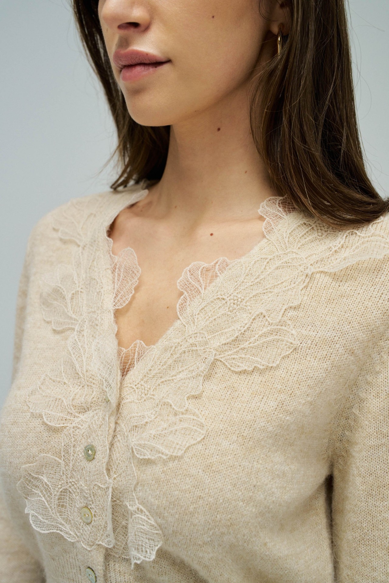CARDIGAN COM RENDA