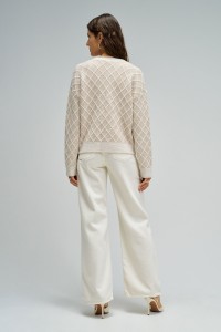 CARDIGAN COM JACQUARD E LUREX