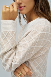 CARDIGAN COM JACQUARD E LUREX