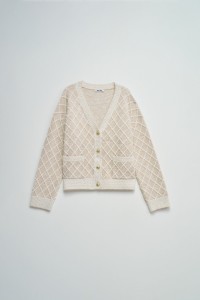 CARDIGAN COM JACQUARD E LUREX