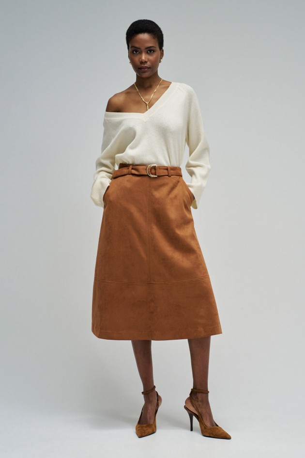 FALDA MIDI EFECTO ANTE