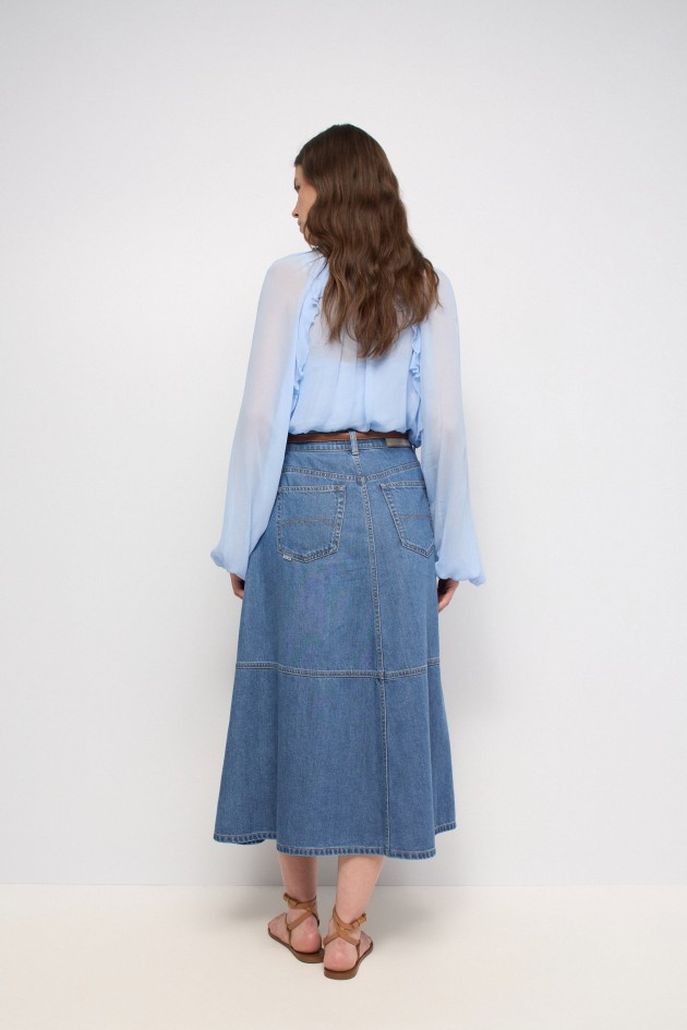 JUPE MIDI EN LIGHTDENIM