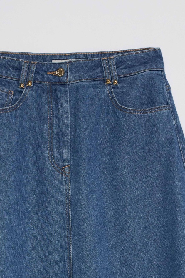 JUPE MIDI EN LIGHTDENIM