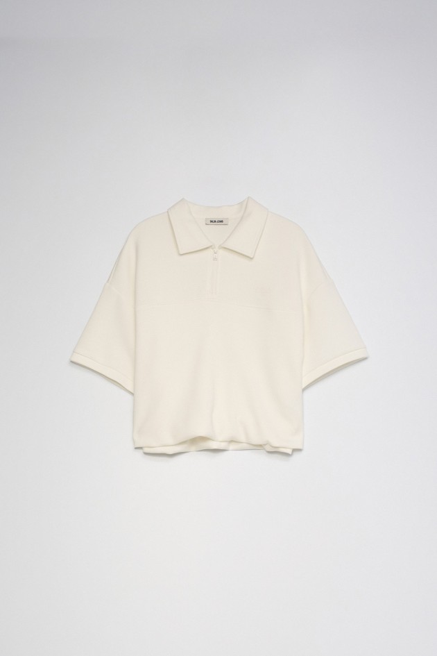 BLOUSON-EFFECT POLO SHIRT