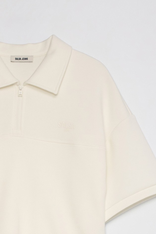 BLOUSON-EFFECT POLO SHIRT