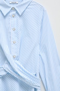 VESTIDO MIDI �S RISCAS ASSIM�TRICO