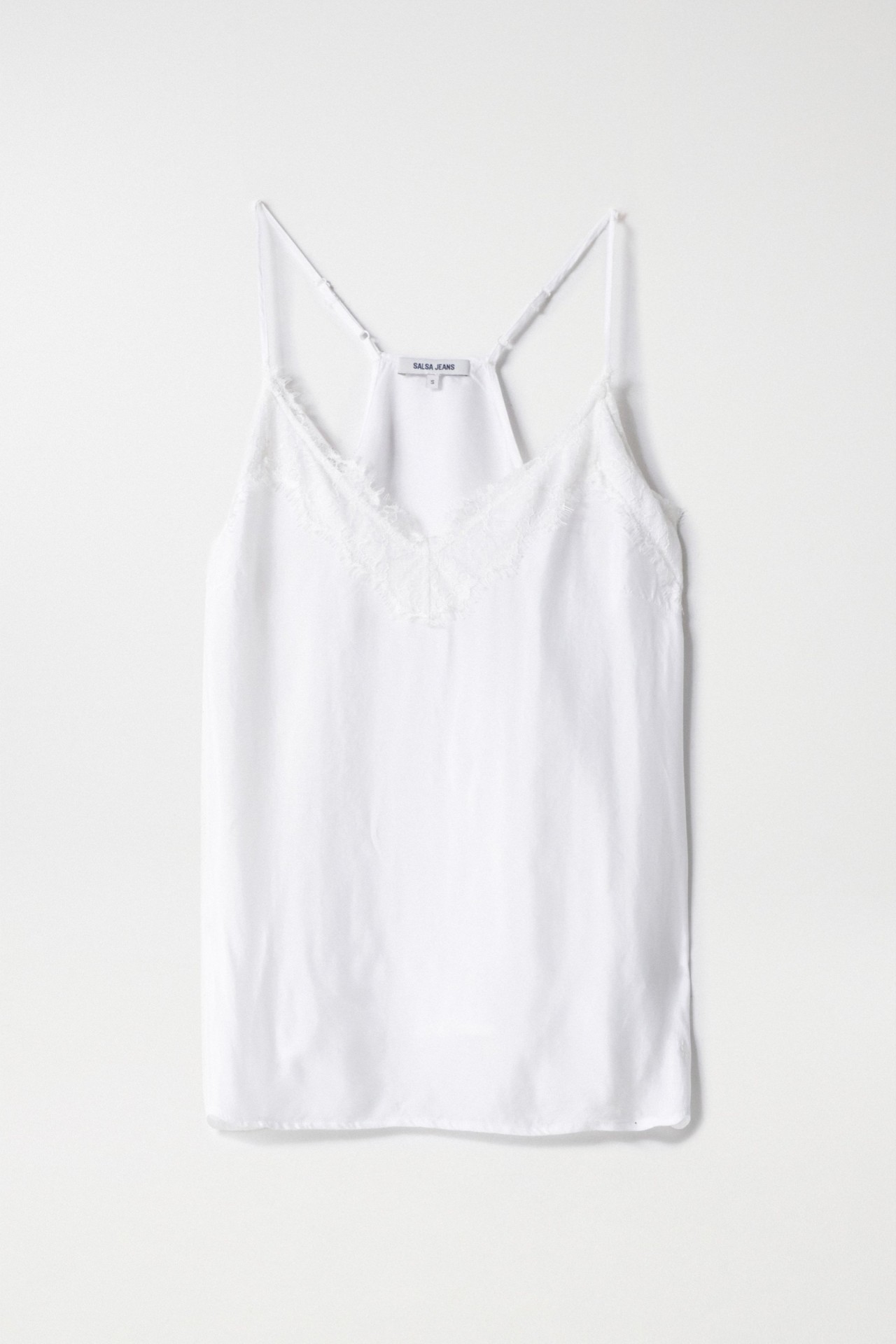 TOP DE SAT�N CON DETALLE DE ENCAJE