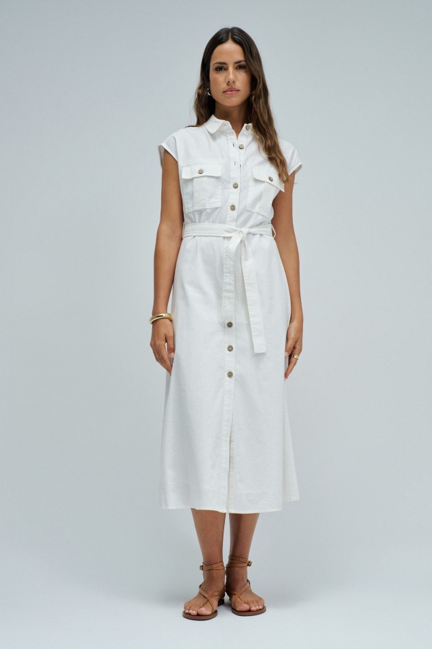 ROBE MIDI EN LIN