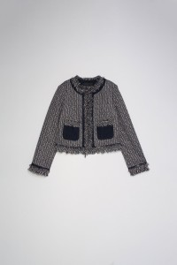 CHAQUETA DE TWEED CON FLECOS