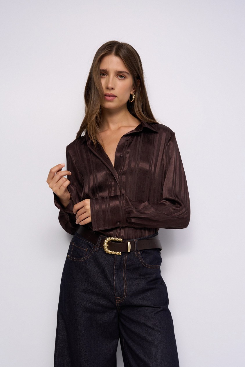 CAMISA SATINADA DE RAYAS
