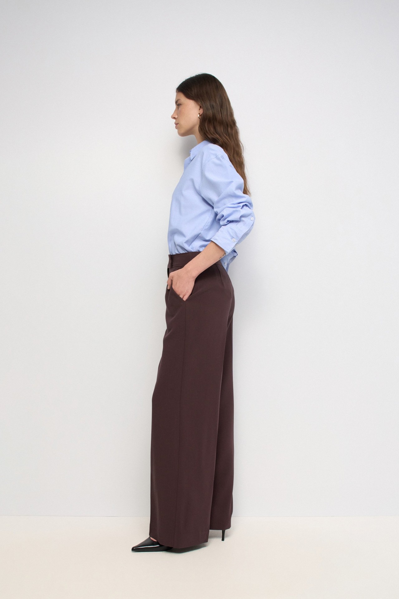 PANTALONES DE TEJIDO DE PIERNA WIDE