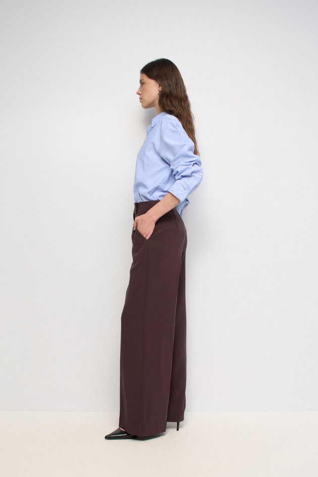 PANTALONES DE TEJIDO DE PIERNA WIDE