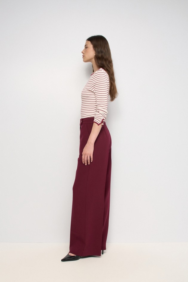 PANTALONES DE TEJIDO DE PIERNA WIDE