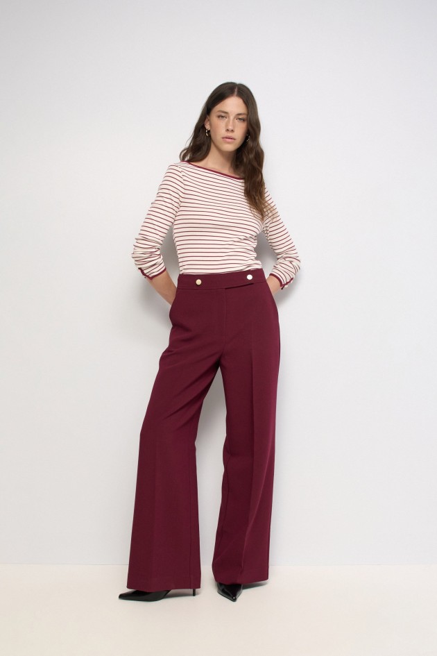 PANTALONES DE TEJIDO DE PIERNA WIDE