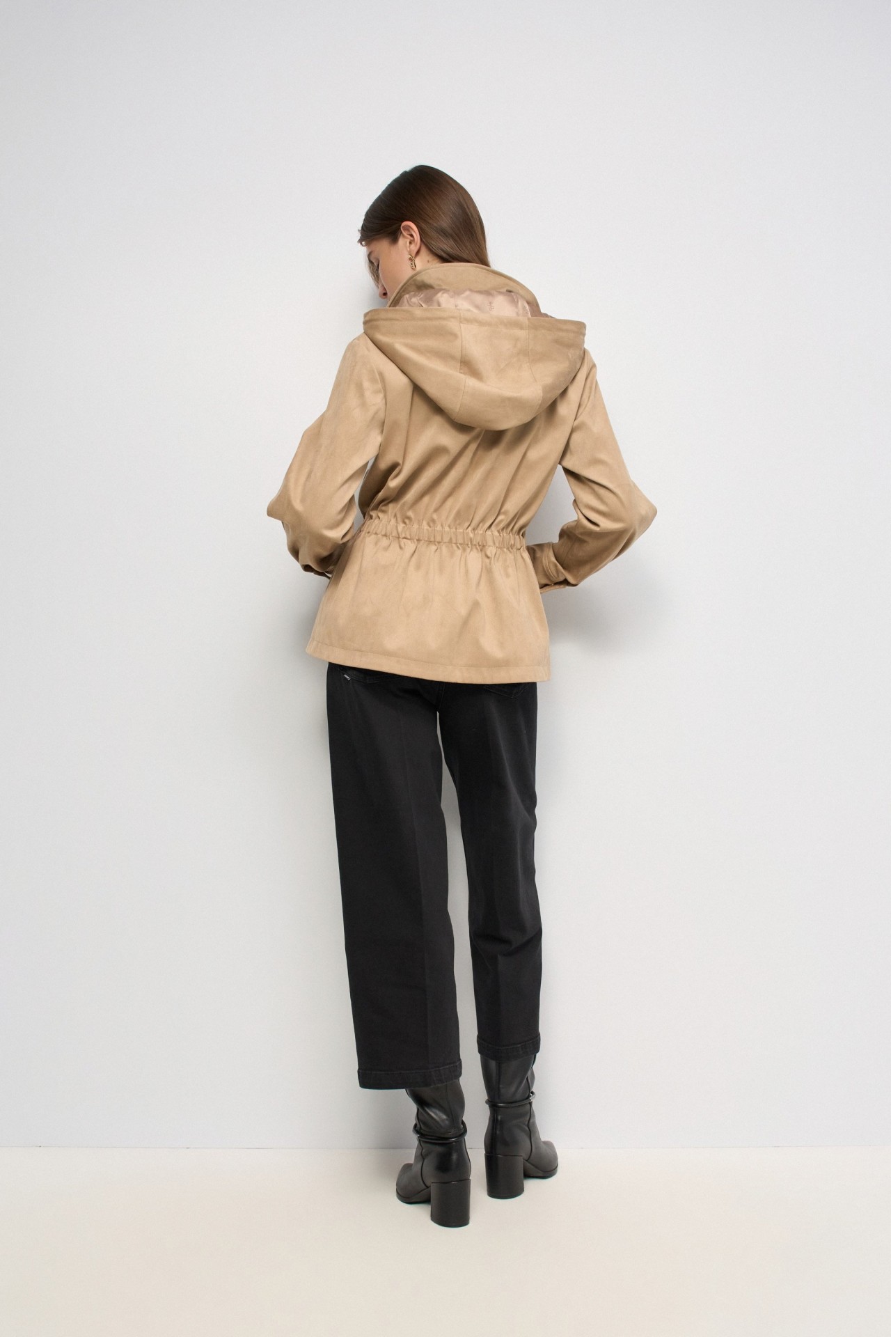 SUEDE-EFFECT PARKA